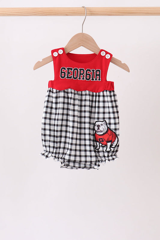 Baby Boys Red Georgia Applique Gingham Bubble
