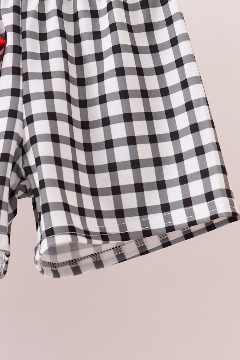 Boys Georgia Bulldogs Applique Gingham Shorts Set