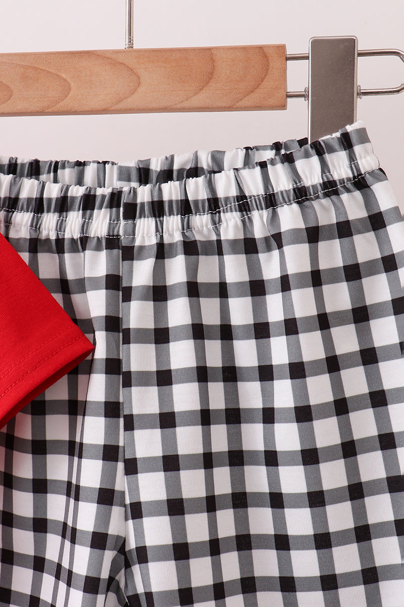 Boys Georgia Bulldogs Applique Gingham Shorts Set