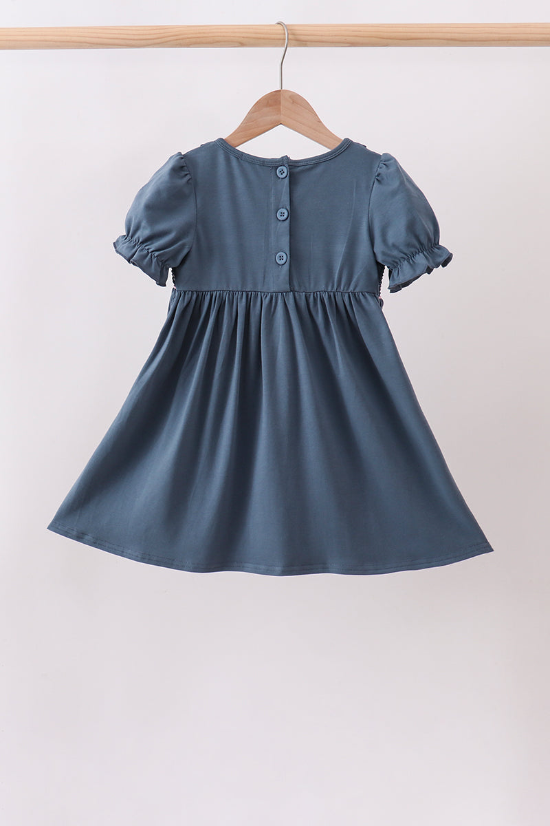 Girls Garden Rose Smocked Ruffle Dress
