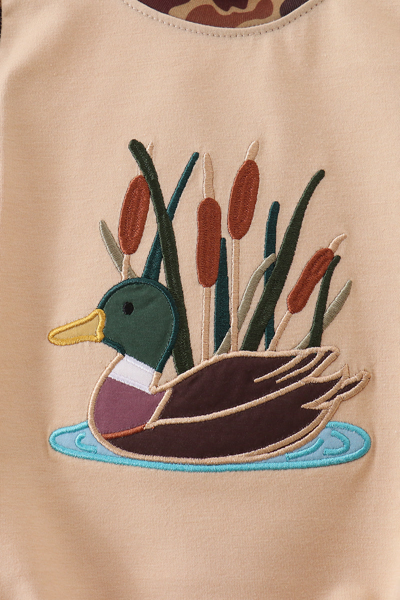 Baby Boys Camouflage Duck Applique Bubble