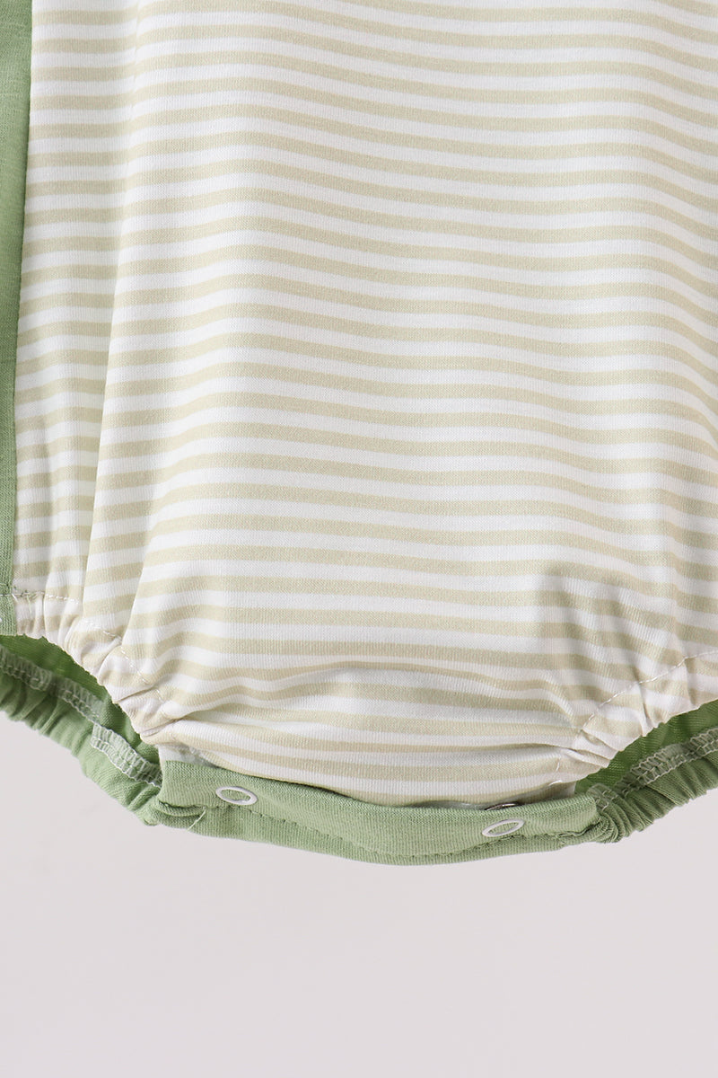 Baby Boy Monster Truck Embroidery Stripe Bubble