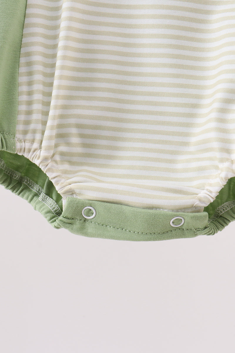 Baby Boy Monster Truck Embroidery Stripe Bubble