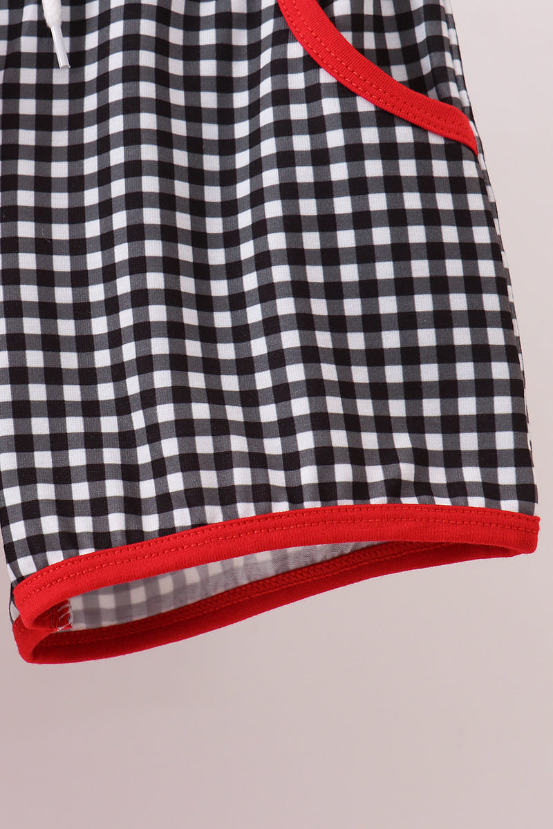 Boys Red Georgia Applique Shorts Set