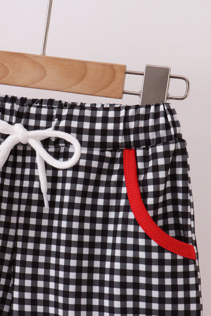 Boys Red Georgia Applique Shorts Set