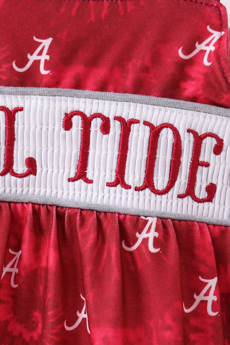 Baby Girl Alabama Roll Tide Smocked Bubble
