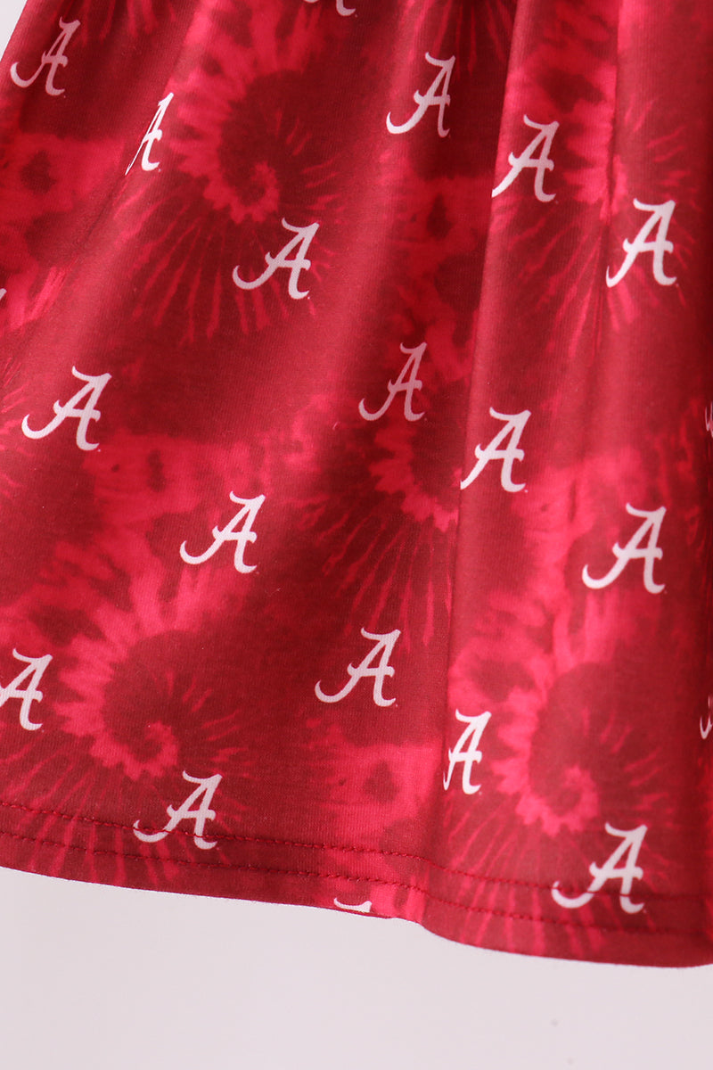 Girls Maroon Alabama Roll Tide Smocked Ruffle Shorts Set