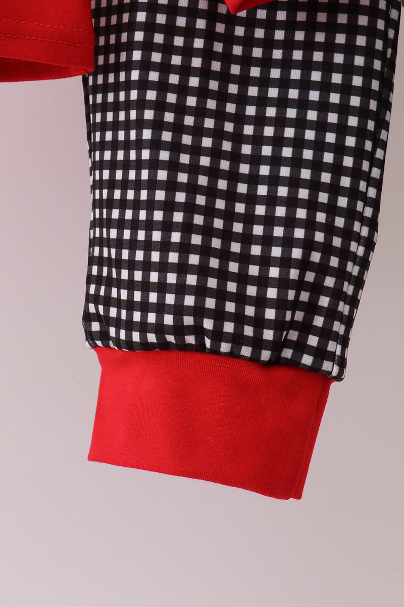 Boys Red Georgia Embroidery Pants Set