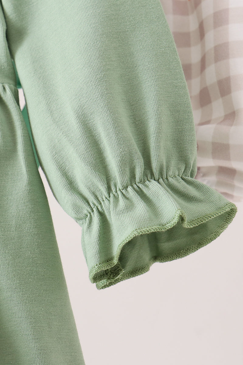 Green Duck Quack Quack Ruffle Gingham Bloomer Set
