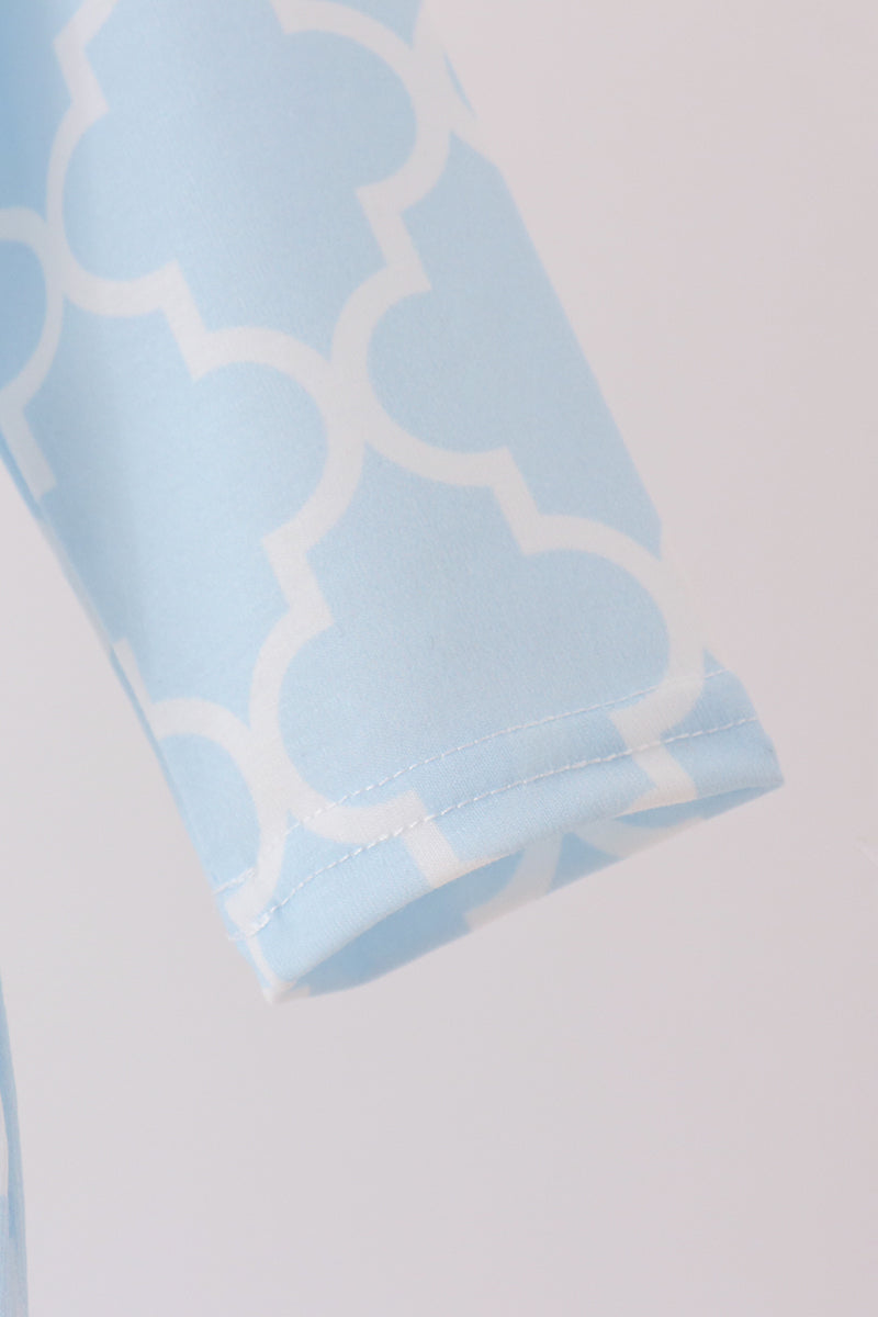 Blue Birthday Cake Appliqué Ruffle Romper