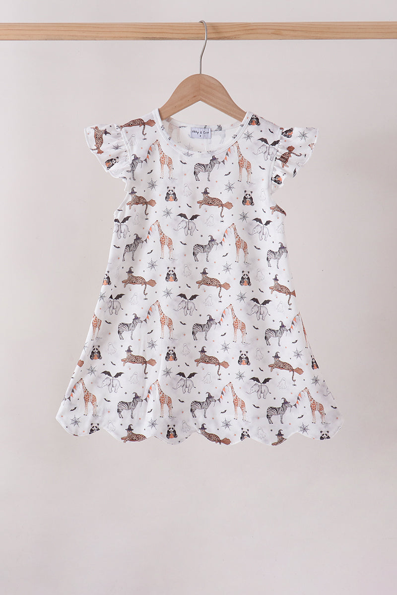Girls Spooky Zoo Animal Ruffle Dress