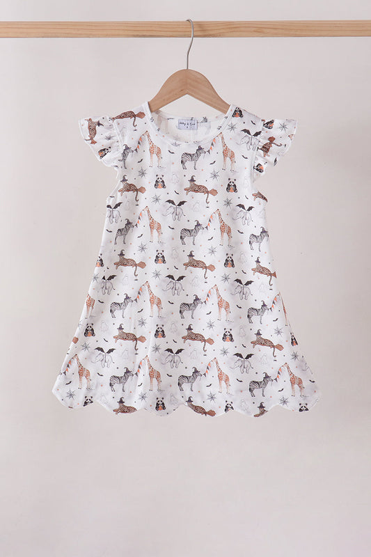 Girls Spooky Zoo Animal Ruffle Dress