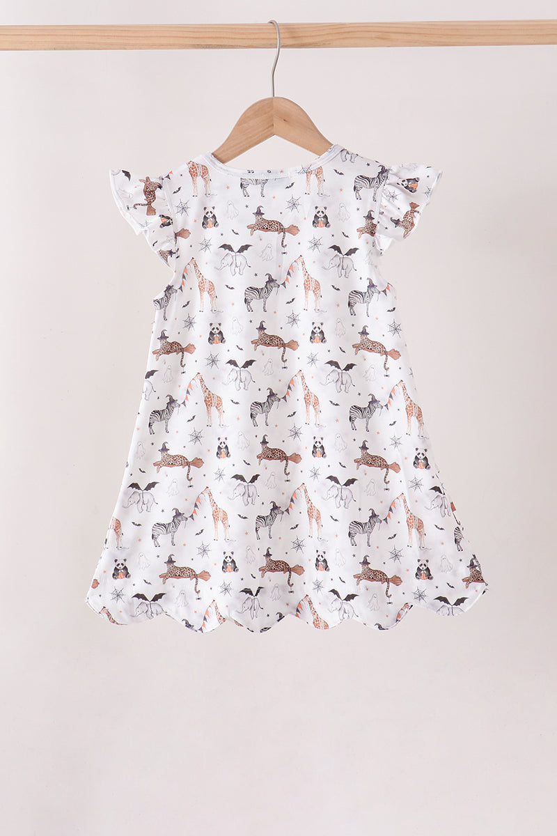 Girls Spooky Zoo Animal Ruffle Dress