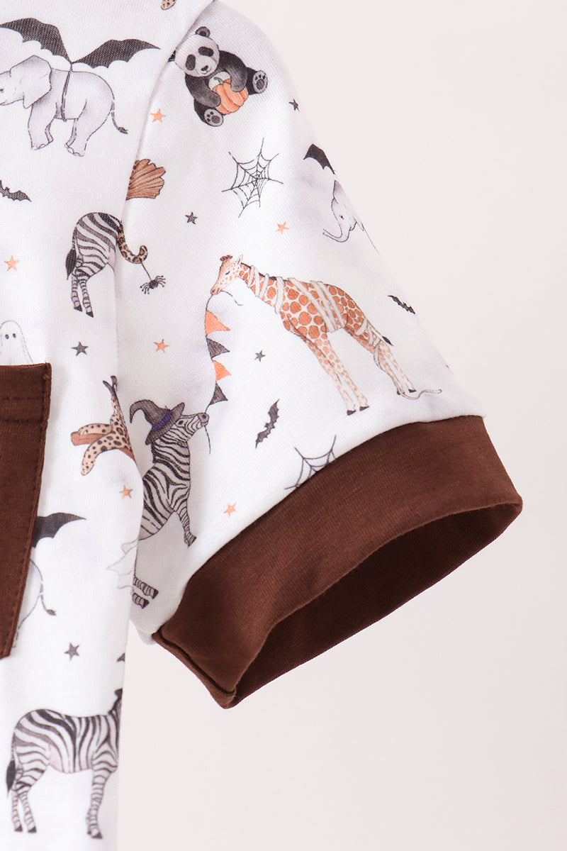 Boys Spooky Zoo Animal Pocket Tee