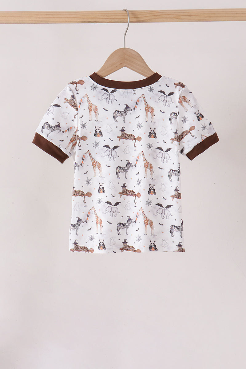 Boys Spooky Zoo Animal Pocket Tee