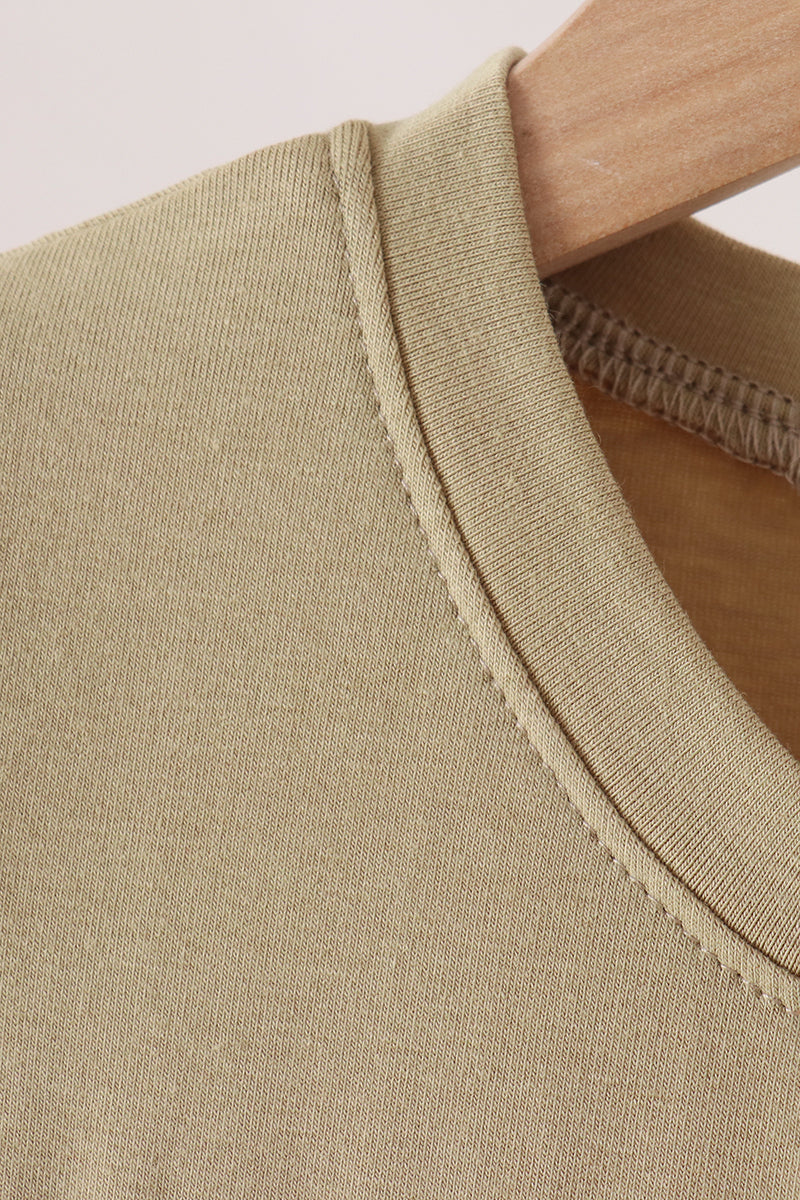 Boys Sage Pumpkin Embroidery Top