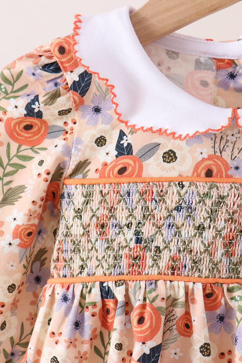 Fall Floral Smocked Bloomer Set