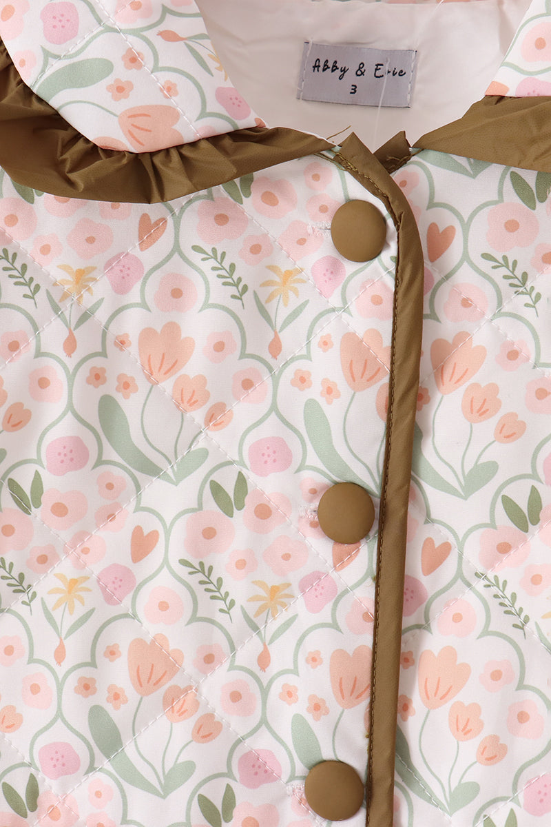 Girls’ Sage Floral Ruffle Jacket