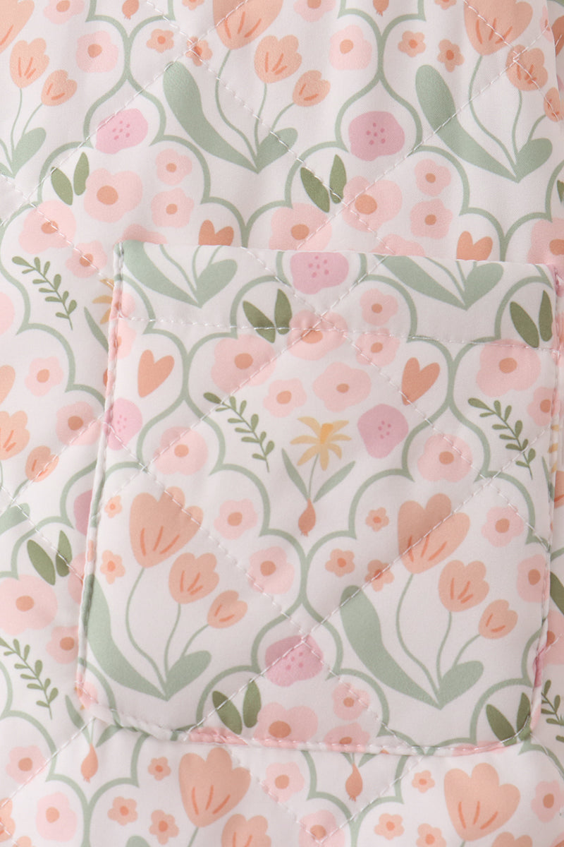 Girls’ Sage Floral Ruffle Jacket
