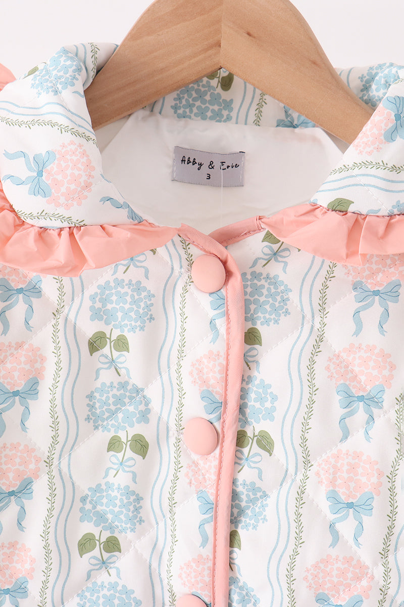 Girls Blue Hydrangea Ruffle Jacket