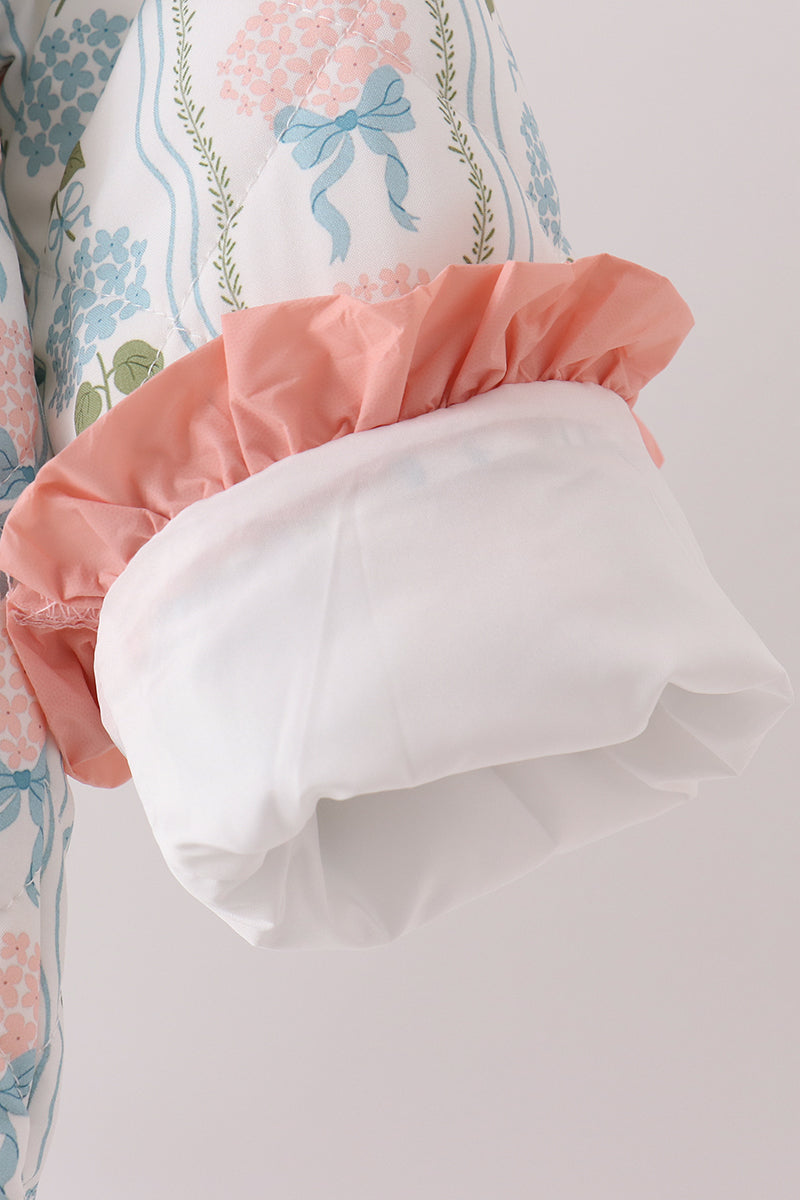 Girls Blue Hydrangea Ruffle Jacket