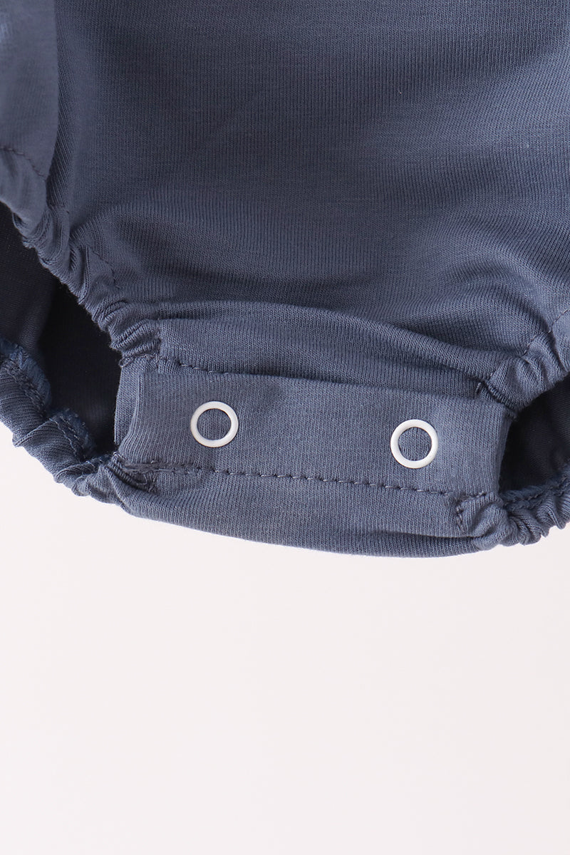 Boys Navy Goose Applique Bubble