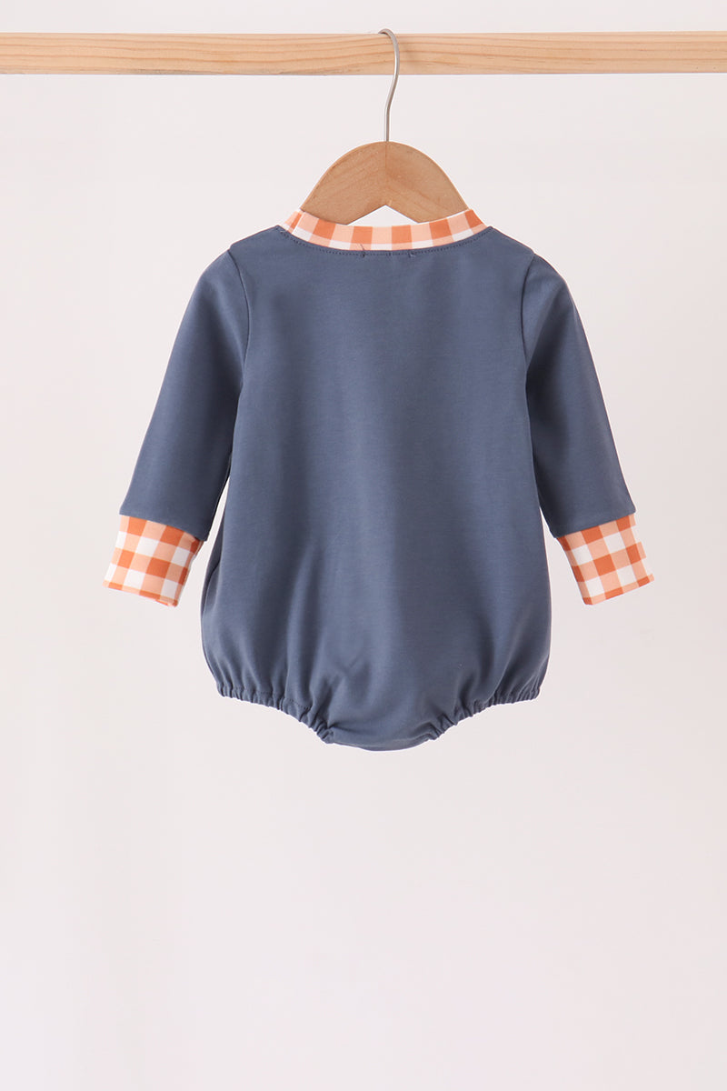 Boys Navy Goose Applique Bubble