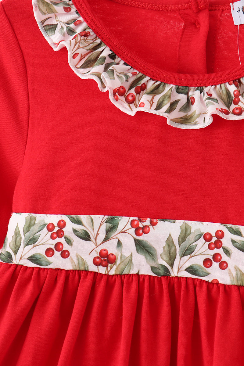 Red Holiday Bow Ruffle dress