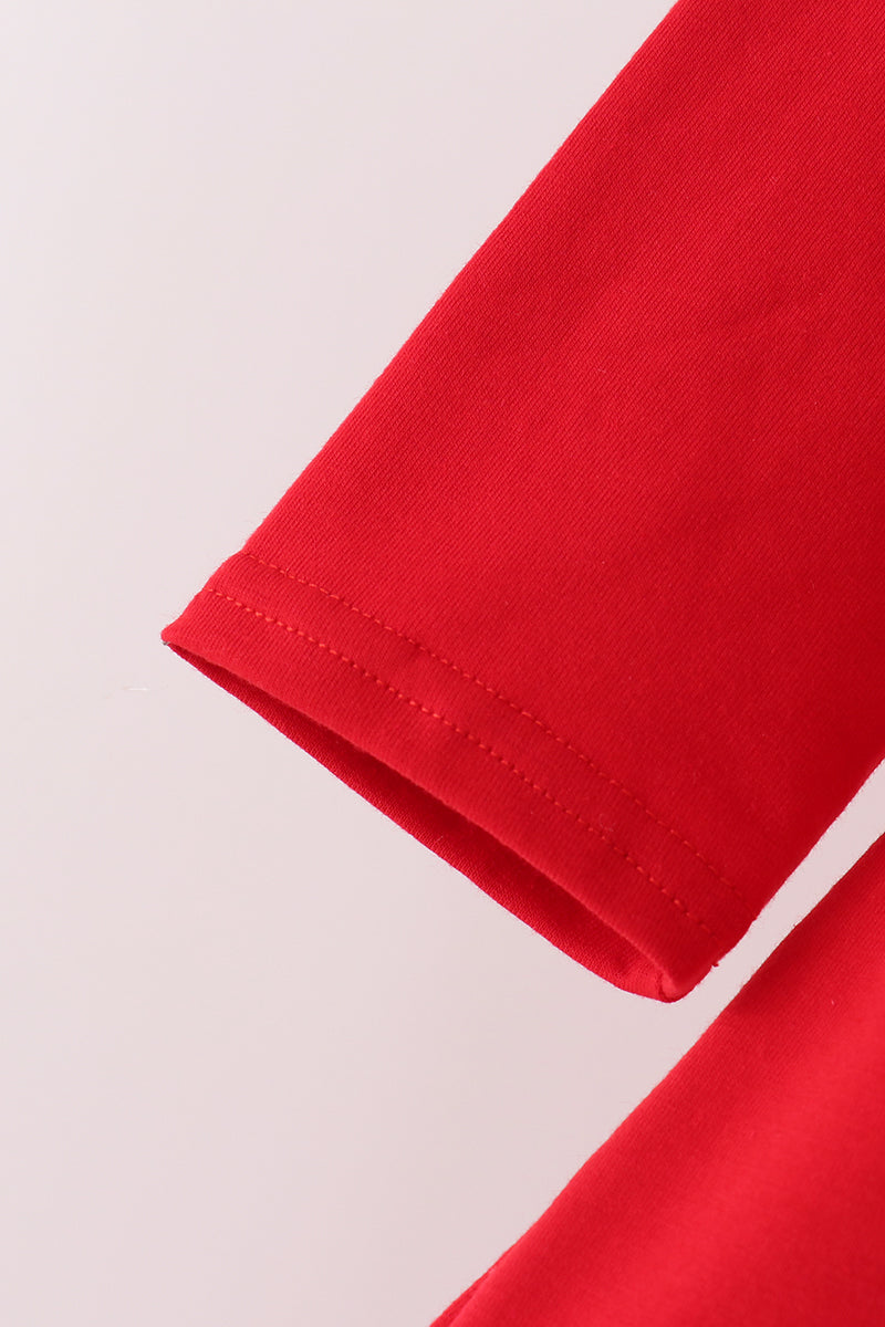 Red Holiday Bow Ruffle dress