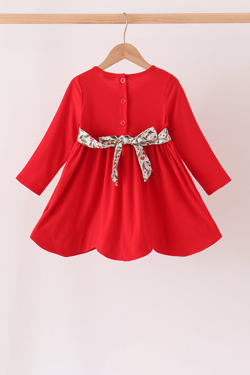 Red Holiday Bow Ruffle dress