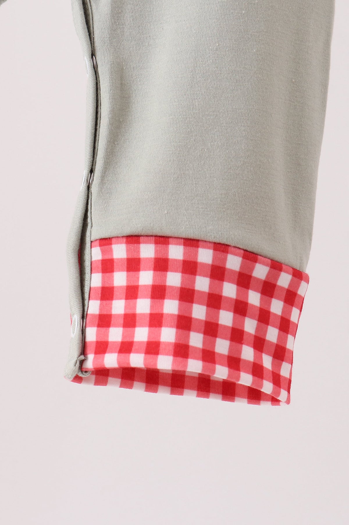 Baby Boy Sage Santa Applique Gingham Romper