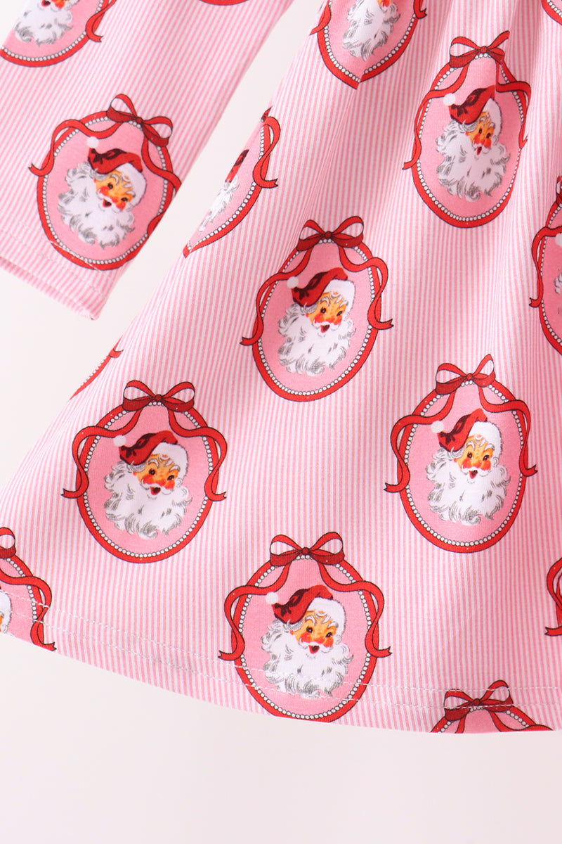 Girls Pink Santa Claus Bamboo Pants Set