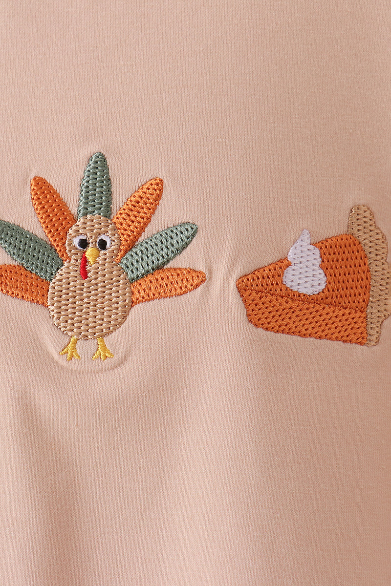 Boys Green pumpkin turkey pants set