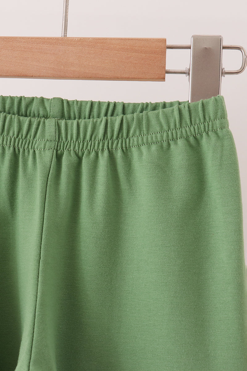 Boys Green pumpkin turkey pants set