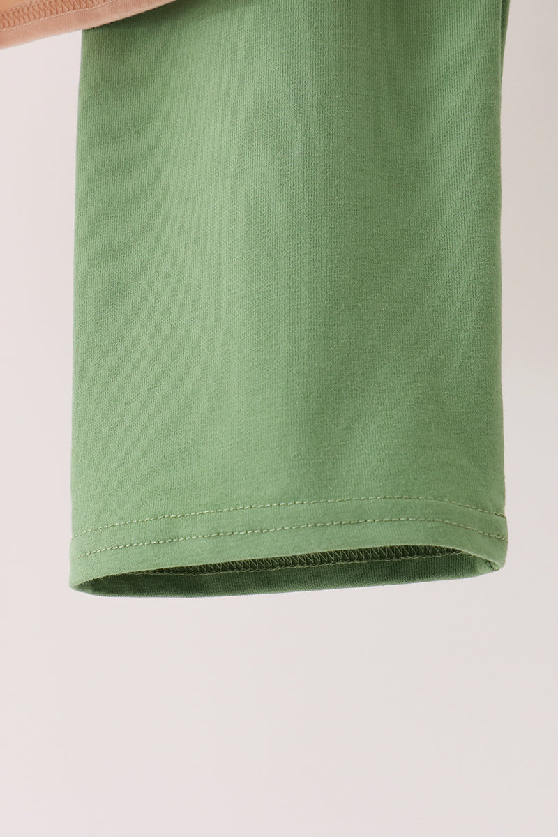 Boys Green pumpkin turkey pants set