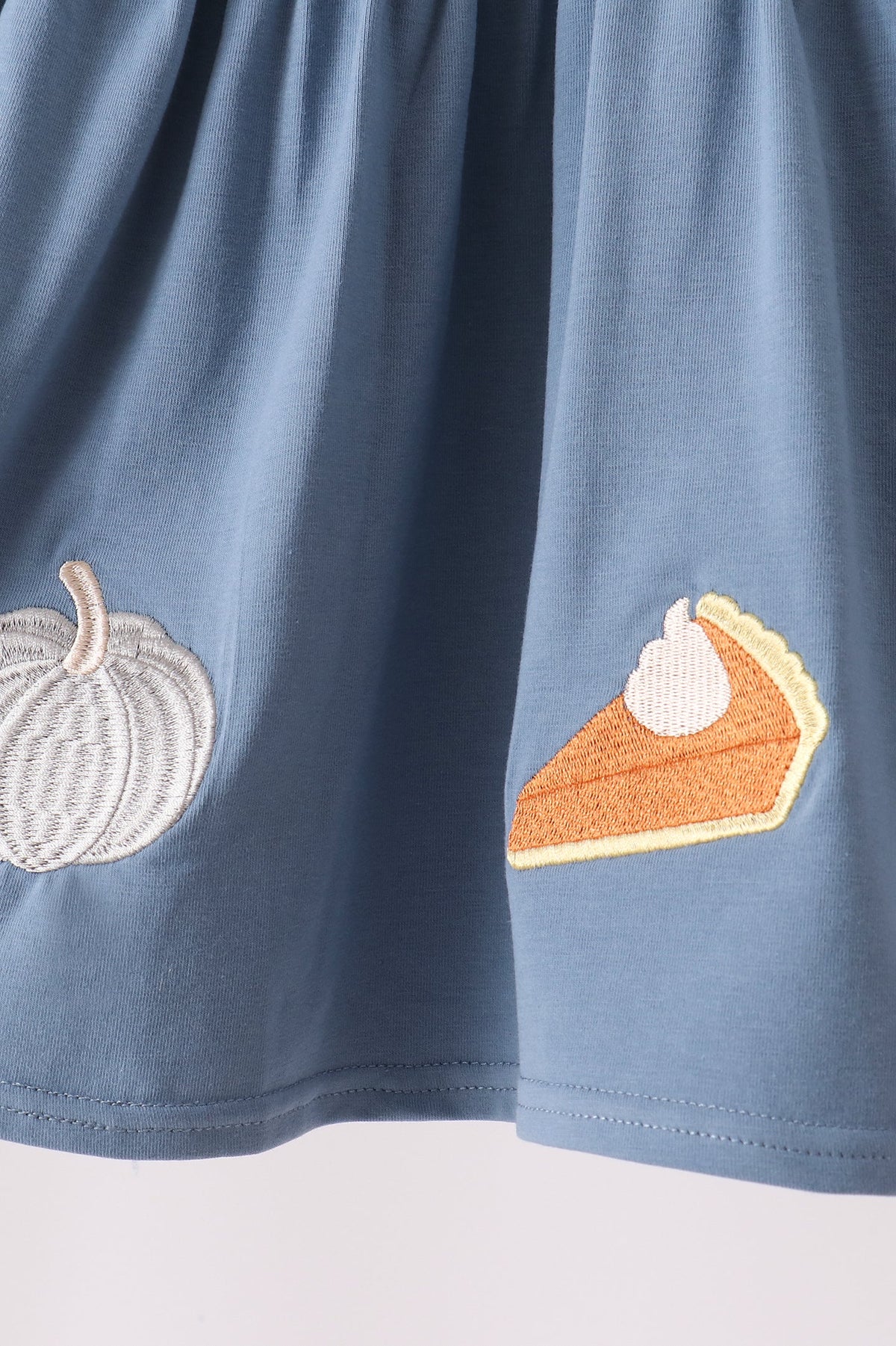 Girls Pumpkin Pie Bow Embroidery Ruffle Flare Pants Set