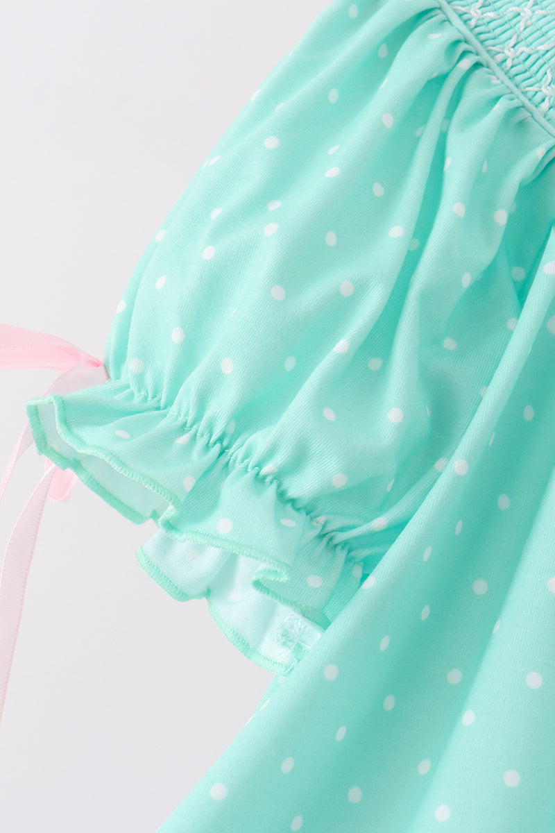 Green Character Moana Smocked Ruffle Pants Set