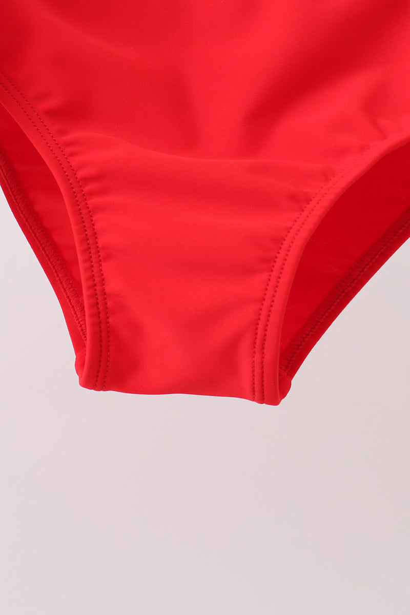 Red 2PC Mom & Me Swimsuit