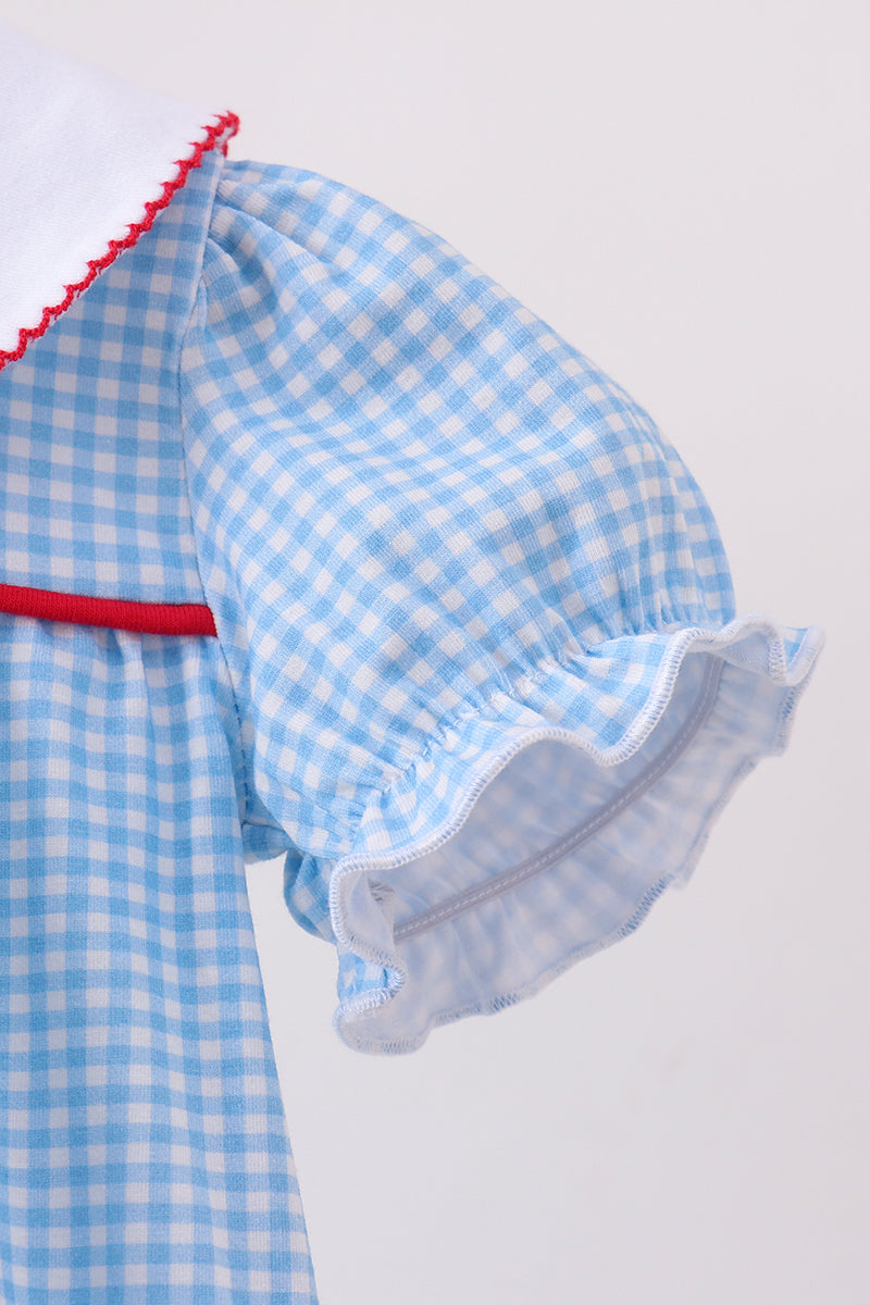 Baby Girls Blue Pencil Collar Bubble