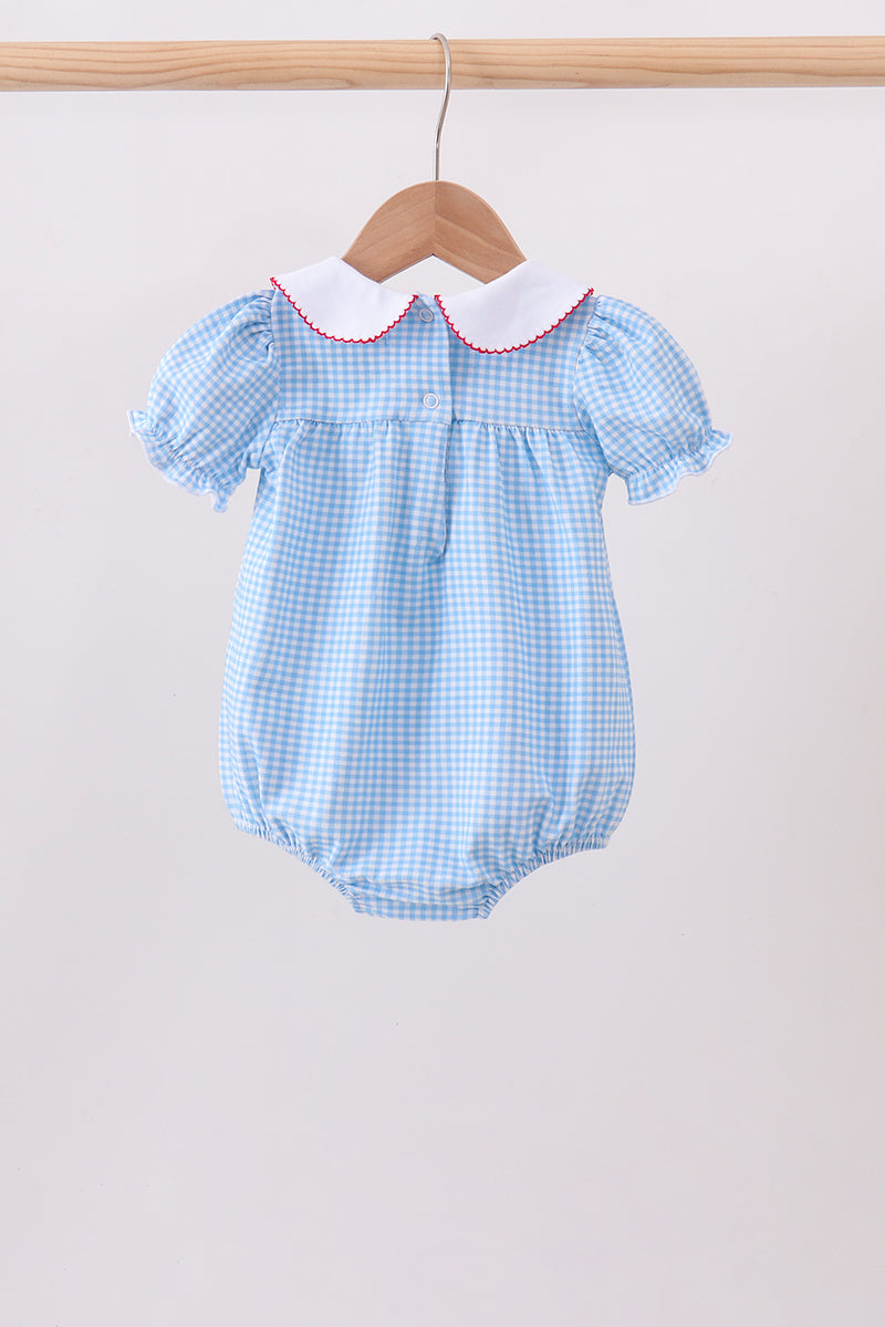 Baby Girls Blue Pencil Collar Bubble