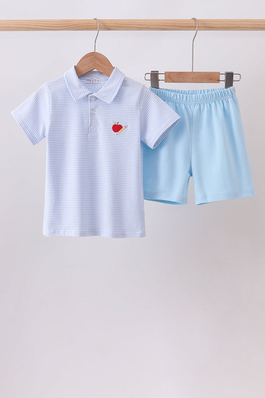 Boys Blue Apple Pocket Set