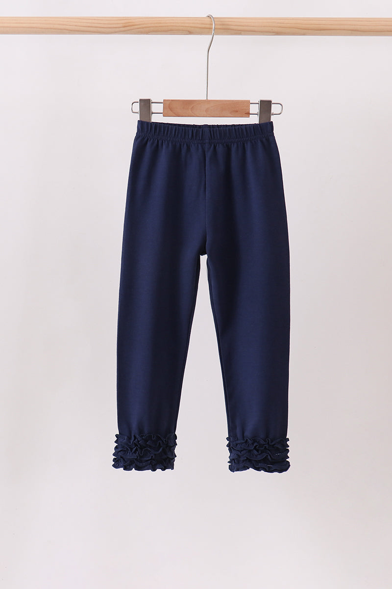 Girls Navy Icing Ruffle Pants