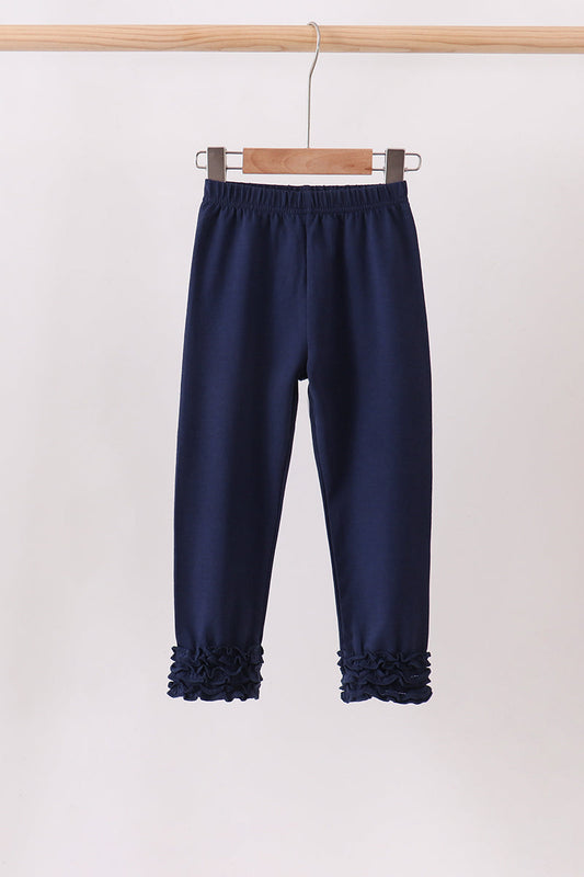 Girls Navy Icing Ruffle Pants