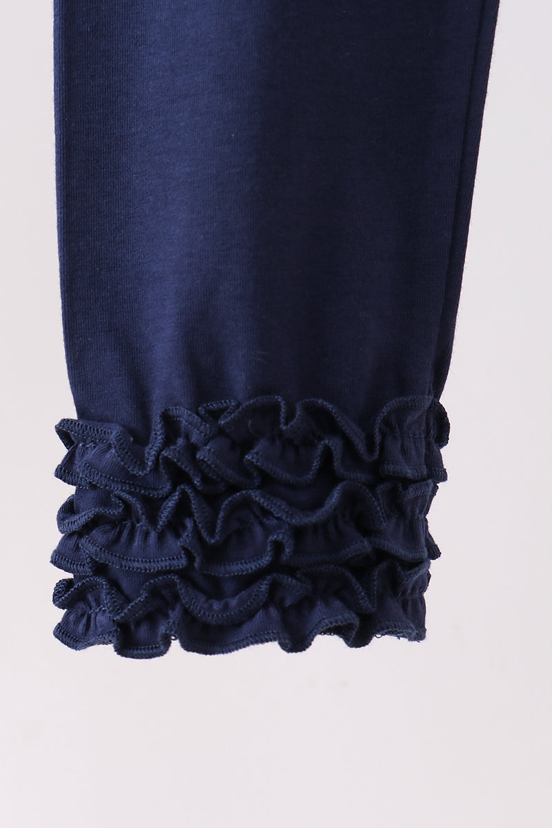 Girls Navy Icing Ruffle Pants