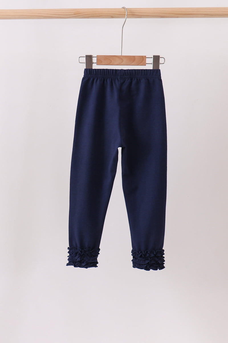 Girls Navy Icing Ruffle Pants