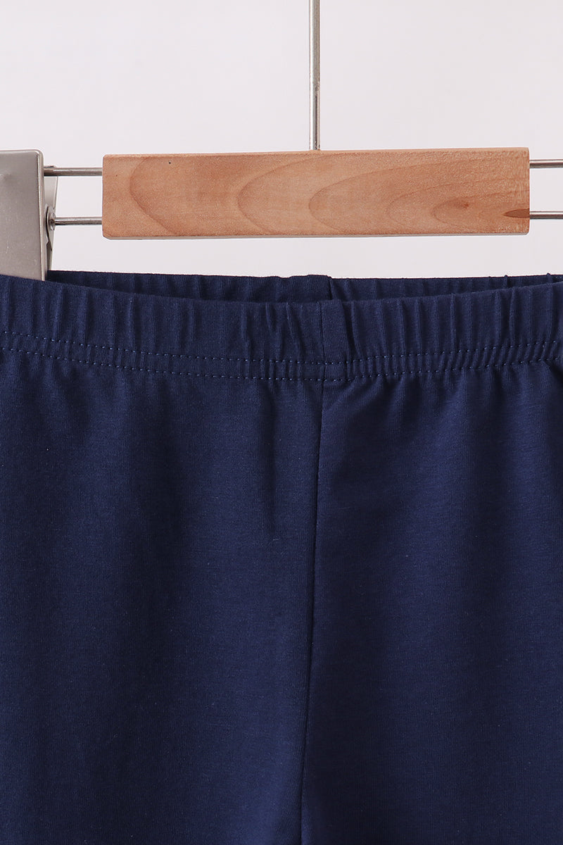 Girls Navy Ruffle Pants