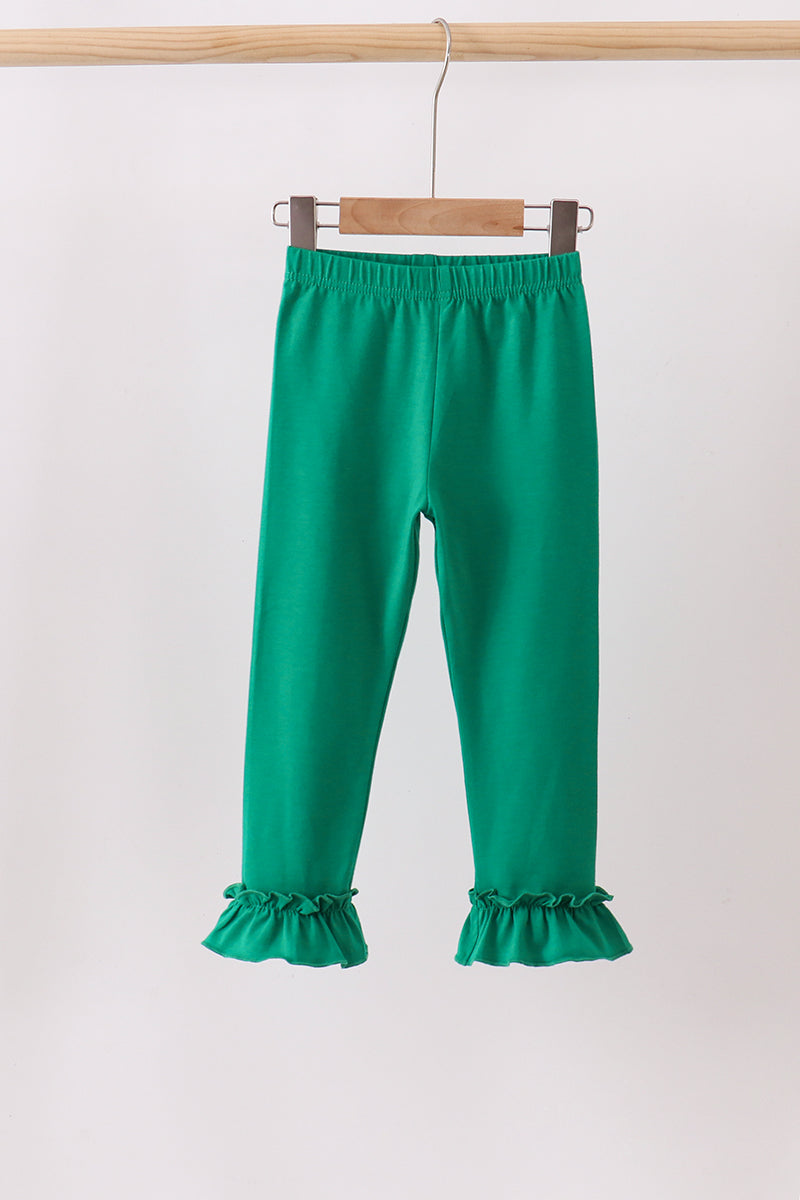 Girls Green Ruffle Pants