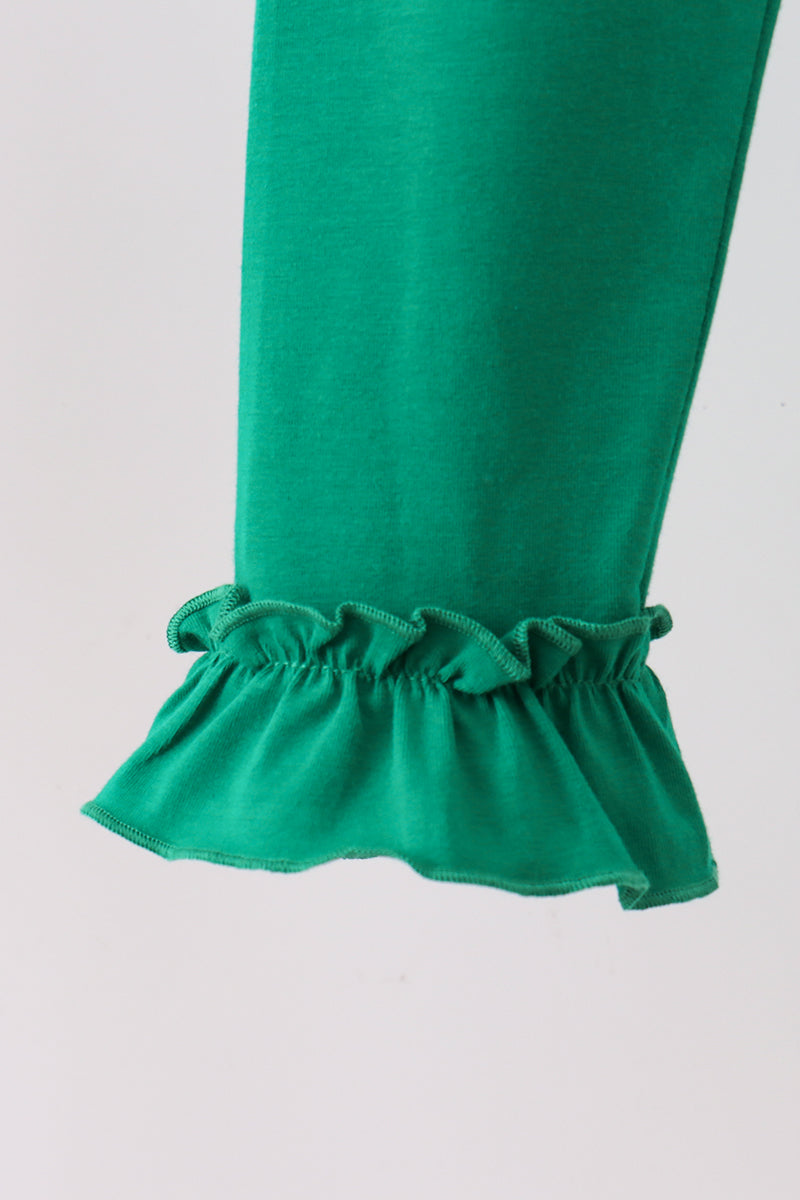 Girls Green Ruffle Pants