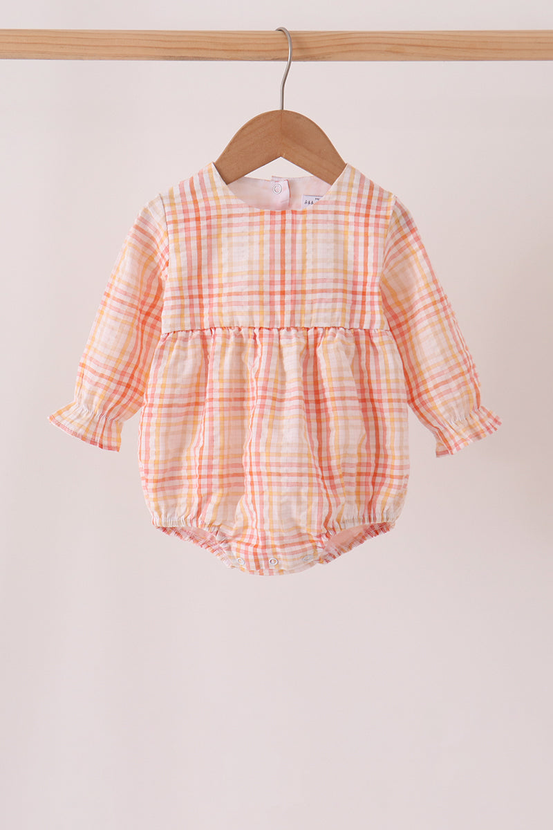 Baby Girl Pink Plaid Bubble