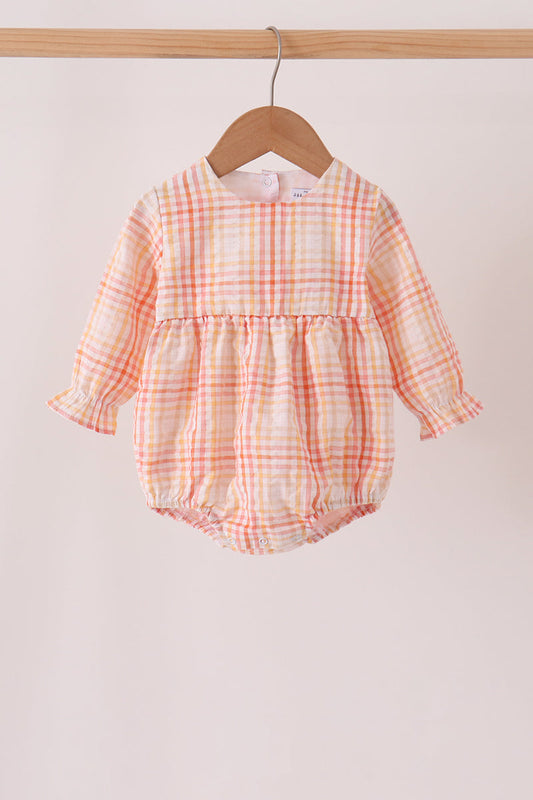 Baby Girl Pink Plaid Bubble